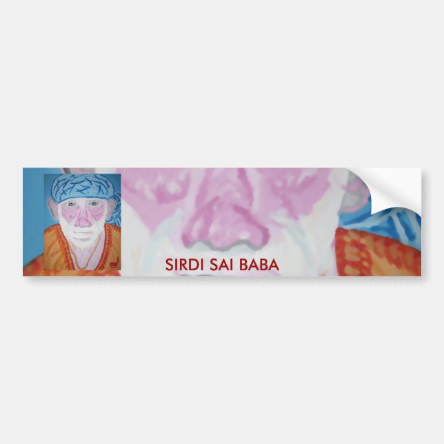 OM SIRDI SAI RAM - SAI BABA BUMPER STICKER (Front)