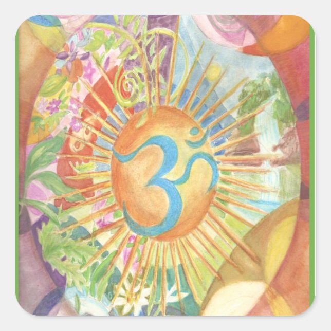 Om Square Sticker (Front)