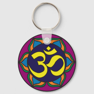 Om Stained Glass Keychain