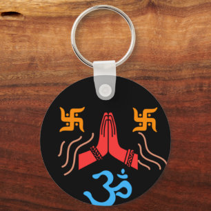 Om swastik devotion key ring