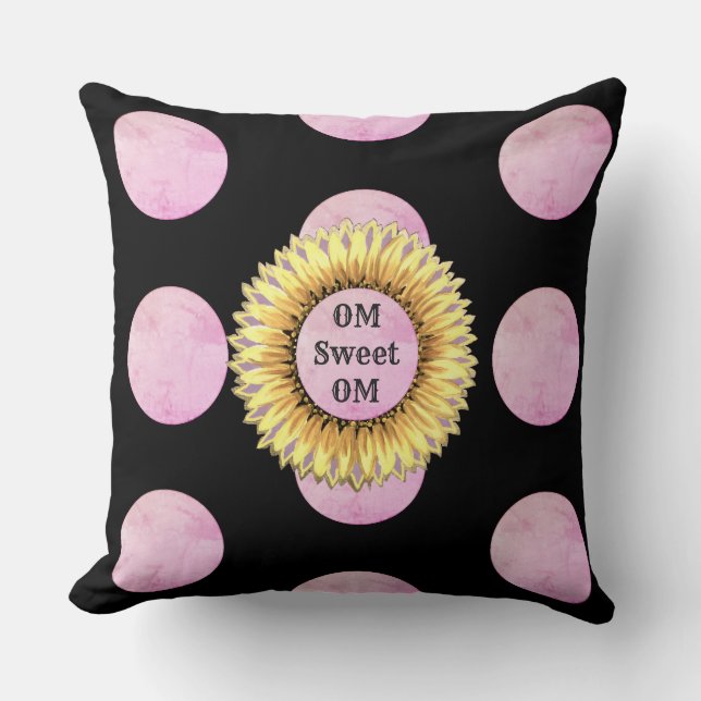 Om Sweet Om Sunflower Cushion (Front)