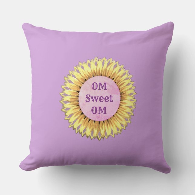 Om Sweet Om Sunflower Cushion (Front)