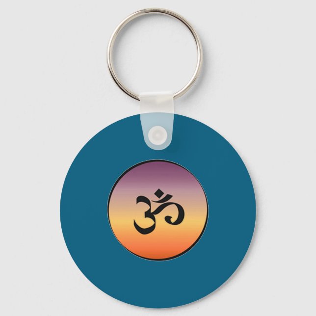 Om Symbol _1  Key Ring (Front)