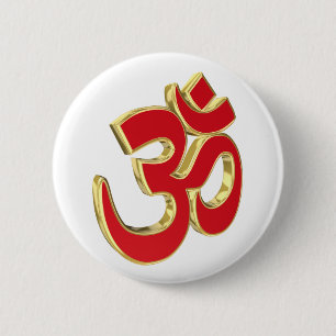 Om symbol 6 cm round badge