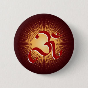 OM symbol 6 Cm Round Badge