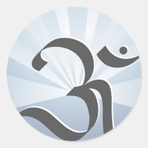 OM symbol and rays Classic Round Sticker