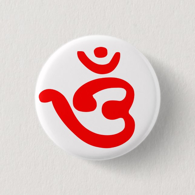 OM Symbol (Bengali) 3 Cm Round Badge (Front)