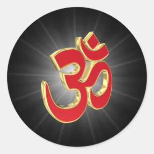Om symbol classic round sticker