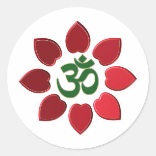 Om symbol classic round sticker