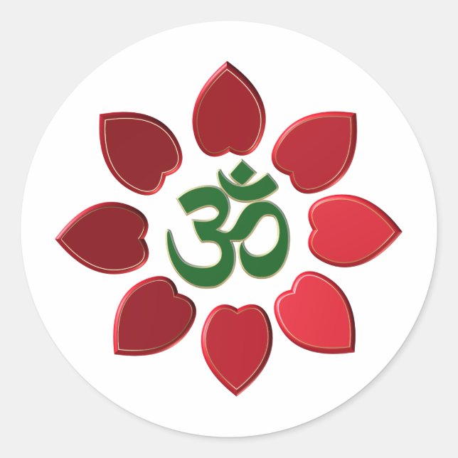 Om symbol classic round sticker (Front)