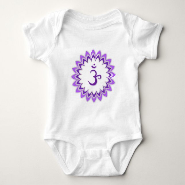 Om Symbol / Crown Chakra Baby Bodysuit (Front)