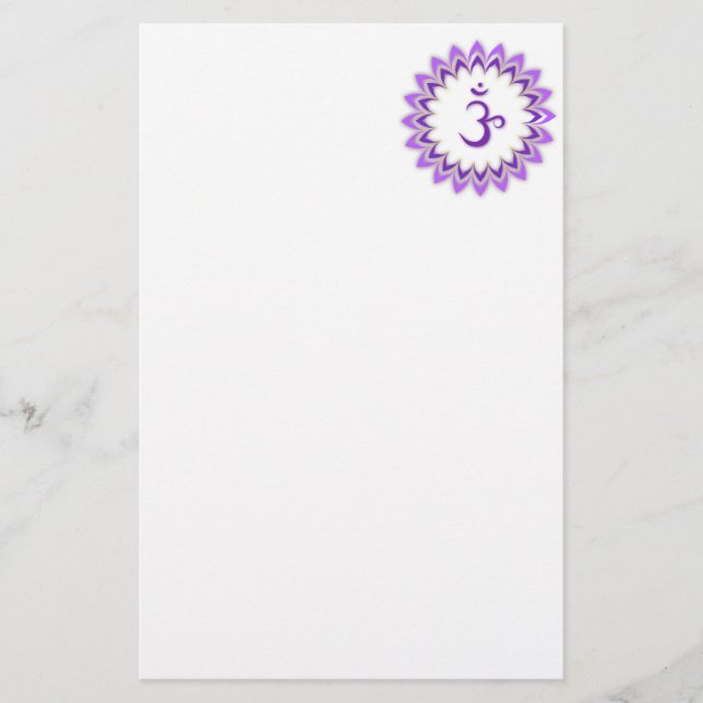 Om Symbol / Crown Chakra Stationery (Front)