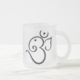 Om Symbol Frosted Glass Coffee Mug