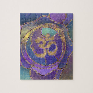 Om Symbol Golden and Paint texture Jigsaw Puzzle