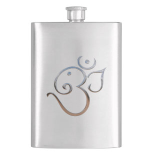 Om Symbol Hip Flask