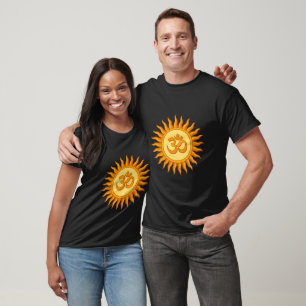 Om Symbol in Radiant Sun Spiritual Hindu Design T-Shirt
