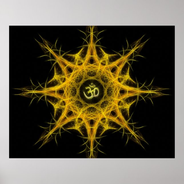 Om Symbol in Sacred Geometry - Aum Poster (Front)