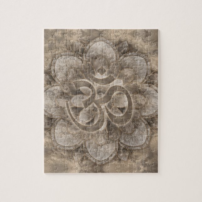 Om Symbol Lotus flower Vintage gold Jigsaw Puzzle (Vertical)