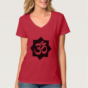 OM Symbol Lotus Spirituality Carbon Fibre Decor T-Shirt