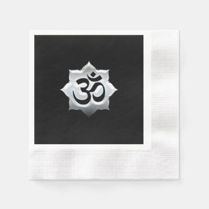 OM Symbol Lotus Spirituality Yoga Crest Napkin