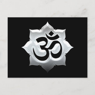 OM Symbol Lotus Spirituality Yoga Crest Postcard