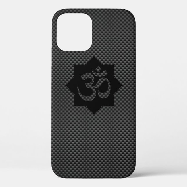 OM Symbol Lotus Spirituality Yoga in Carbon Fiber Case-Mate iPhone Case (Back)