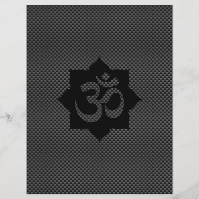 OM Symbol Lotus Spirituality Yoga in Carbon Fibre Flyer (Front)