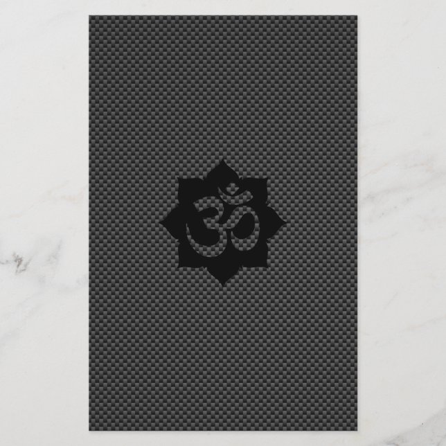 OM Symbol Lotus Spirituality Yoga in Carbon Fibre Flyer (Front)
