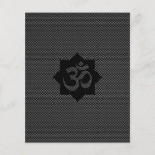 OM Symbol Lotus Spirituality Yoga in Carbon Fibre Flyer