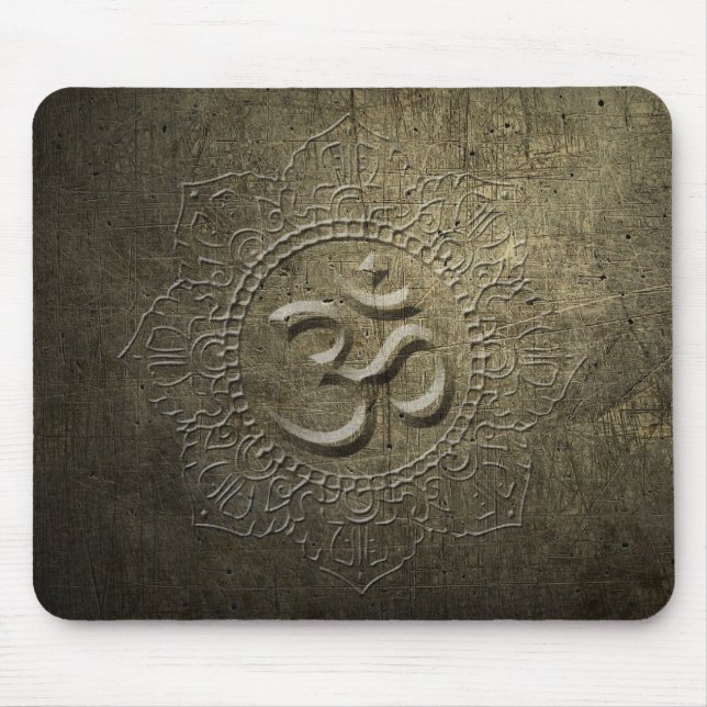 OM Symbol Mandala Bronze Metal effect 1 MP Mouse Mat (Front)