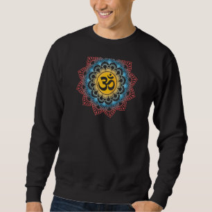 Om Symbol Mandala Flower Meditation Workout Yoga L Sweatshirt