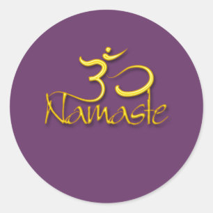 Om symbol/namaste/DIY colour Classic Round Sticker