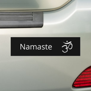 Om Symbol Namaste Spiritual Black White  Bumper Sticker