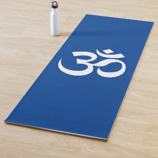 Om Symbol Ohm Yoga Spiritual Deep Blue Yoga Mat