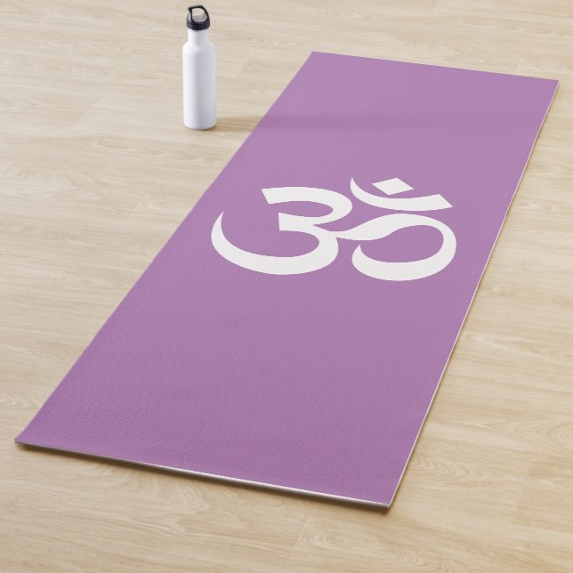 Om Symbol Ohm Yoga Spiritual Lavender Yoga Mat (In Situ)