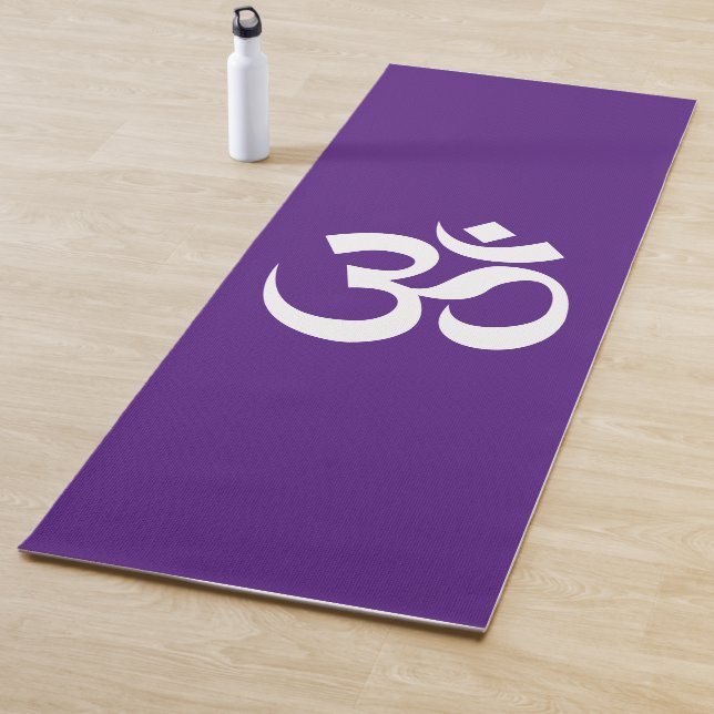 Om Symbol Ohm Yoga Spiritual Royal Purple Yoga Mat (In Situ)