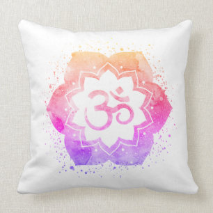 *~* OM Symbol Ombre Lotus Flower Mandala Cushion