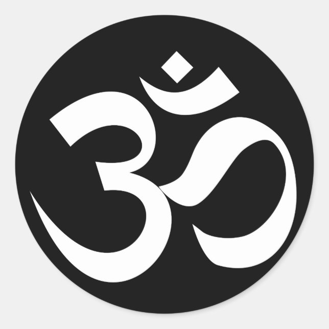 om symbol sacred Buddhism religion zen yoga Classic Round Sticker (Front)