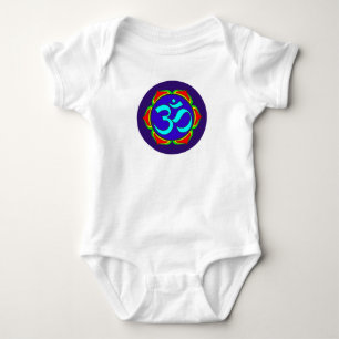 om symbol sacred Buddhism religion zen yoga flower Baby Bodysuit