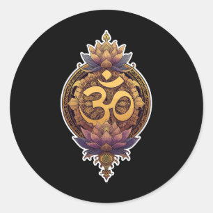 Om Symbol Spiritual Meditate Yoga Mantra Divine Classic Round Sticker