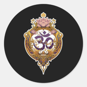 Om Symbol Spiritual Zen Peace Yoga Meditation Classic Round Sticker