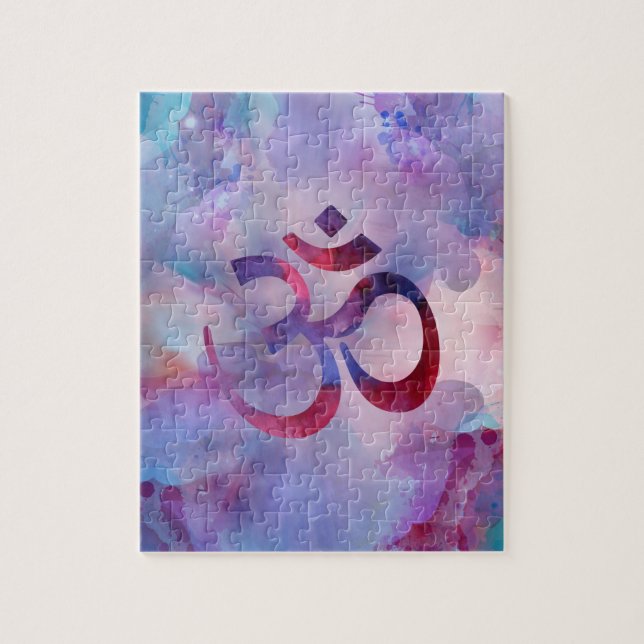 Om Symbol Watercolor Purples Jigsaw Puzzle (Vertical)