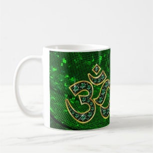 Om Symbol with "Emerald" Stones Cup