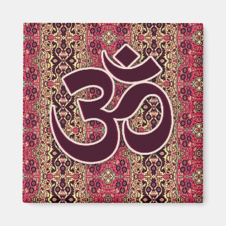 Om Symbol with Indian design background Magnet