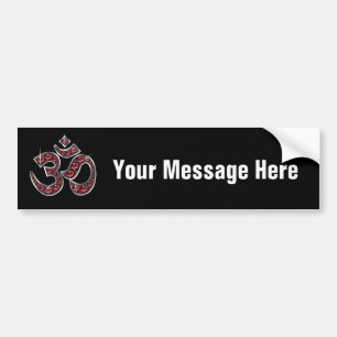 Om Symbol with "Ruby" Stones Bumper Sticker