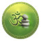 OM symbol  with zen stones on gentle green