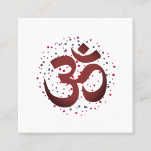 OM Symbol Yoga Meditation Instructor Square Business Card