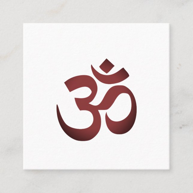 OM Symbol Yoga Meditation Instructor Square Business Card (Front)