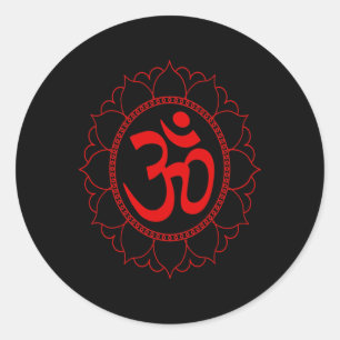 Om T Shirt Gift Yoga Spiritual Mandala Meditation  Classic Round Sticker