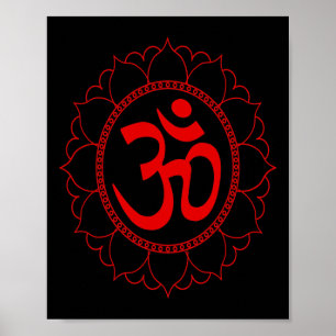 Om T Shirt Gift Yoga Spiritual Mandala Meditation Poster